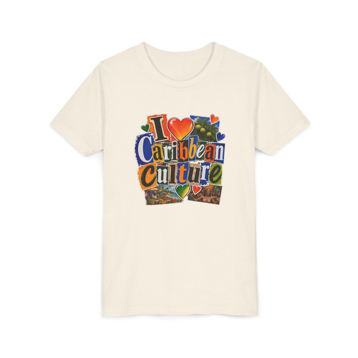 Youth Tee - "I  Caribbean Culture" Graphic Shirt (Caribbean Music, Food, Vibes)