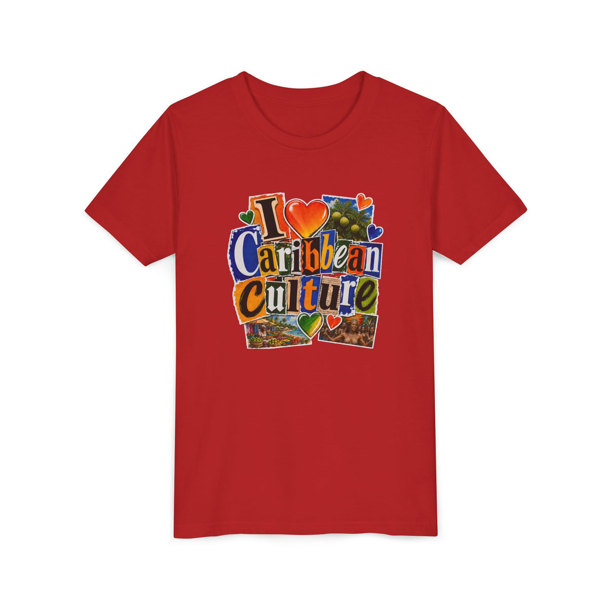 Youth Tee - "I  Caribbean Culture" Graphic Shirt (Caribbean Music, Food, Vibes)