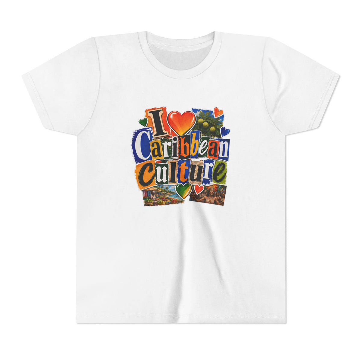 Youth Tee - "I  Caribbean Culture" Graphic Shirt (Caribbean Music, Food, Vibes)