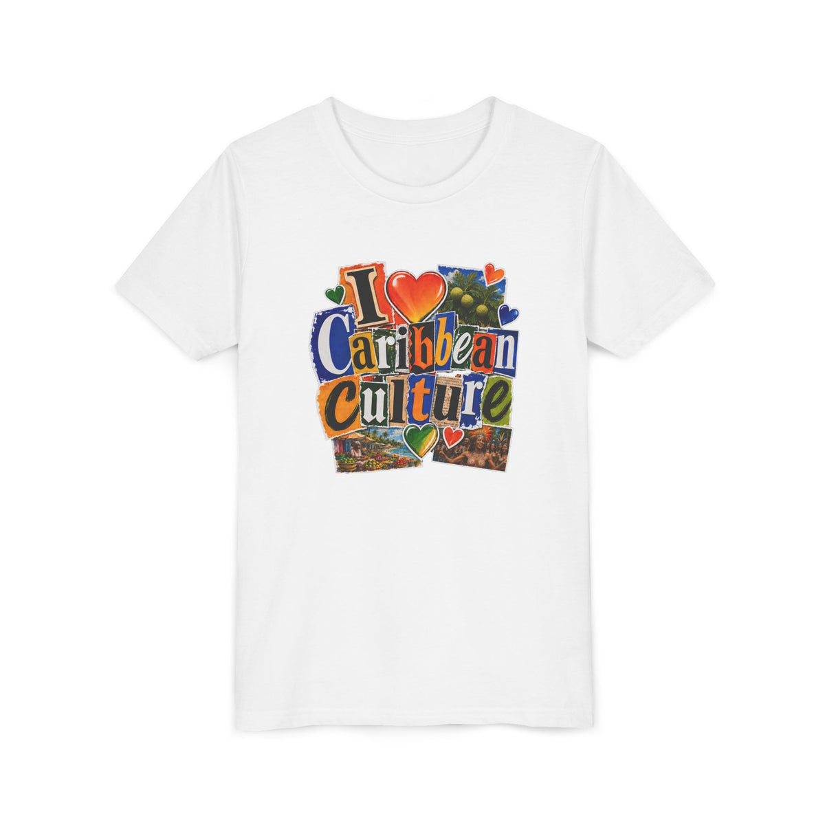 Youth Tee - "I  Caribbean Culture" Graphic Shirt (Caribbean Music, Food, Vibes)