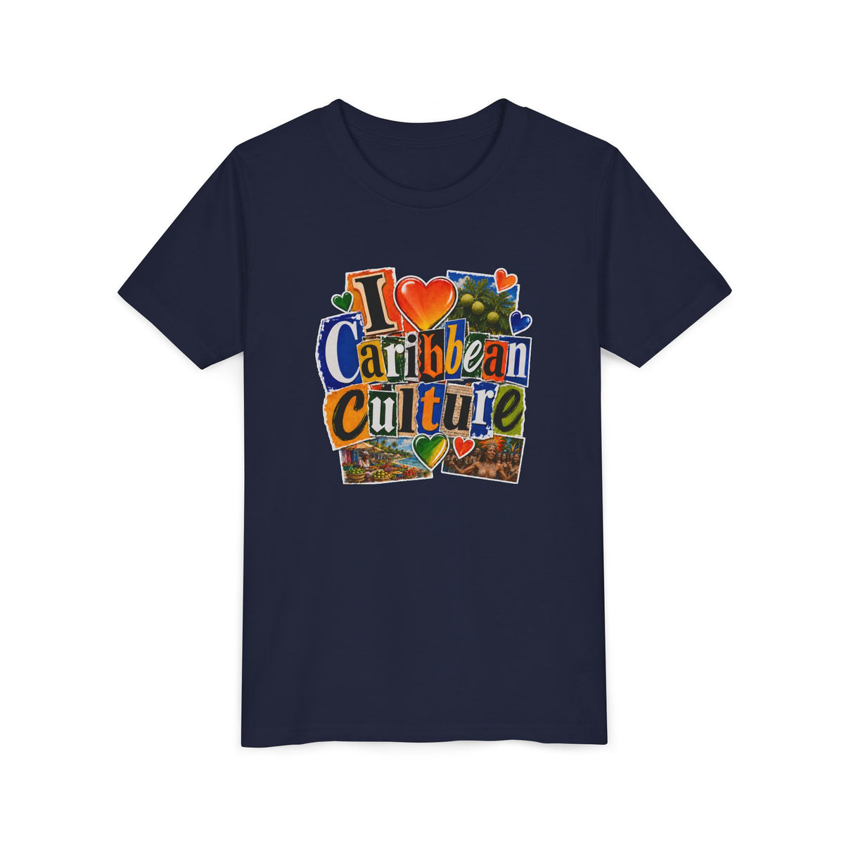 Youth Tee - "I  Caribbean Culture" Graphic Shirt (Caribbean Music, Food, Vibes)