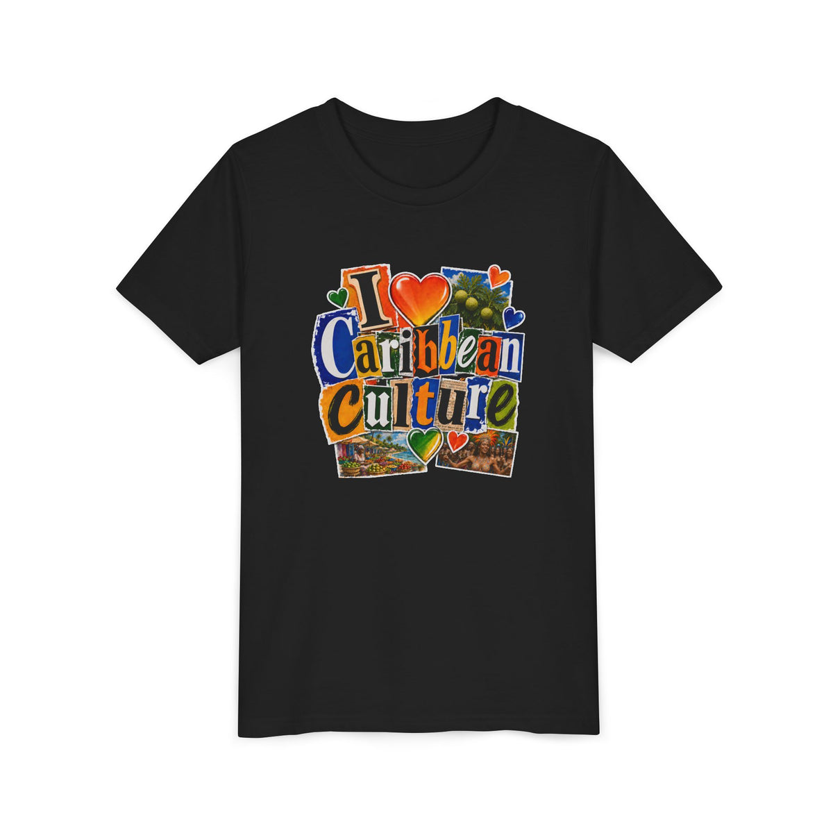 Youth Tee - "I  Caribbean Culture" Graphic Shirt (Caribbean Music, Food, Vibes)