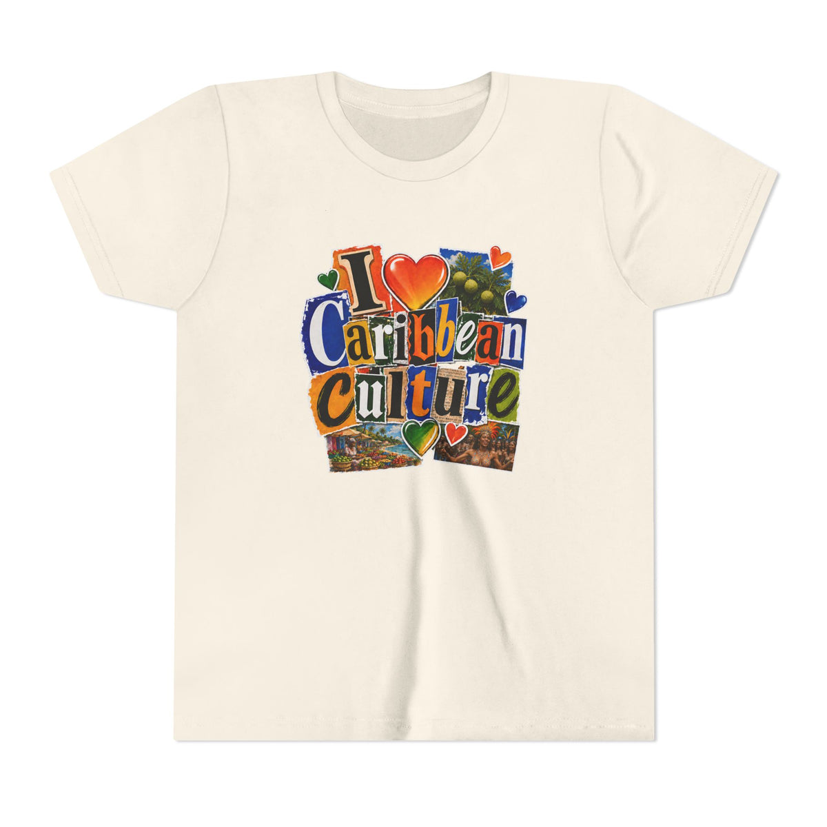 Youth Tee - "I  Caribbean Culture" Graphic Shirt (Caribbean Music, Food, Vibes)