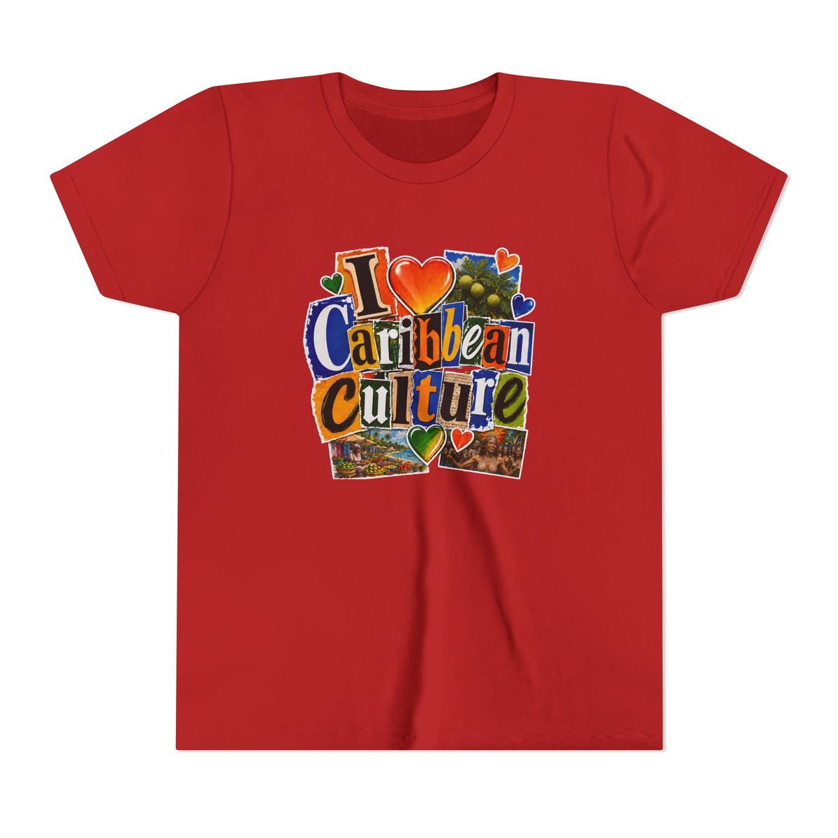 Youth Tee - "I  Caribbean Culture" Graphic Shirt (Caribbean Music, Food, Vibes)
