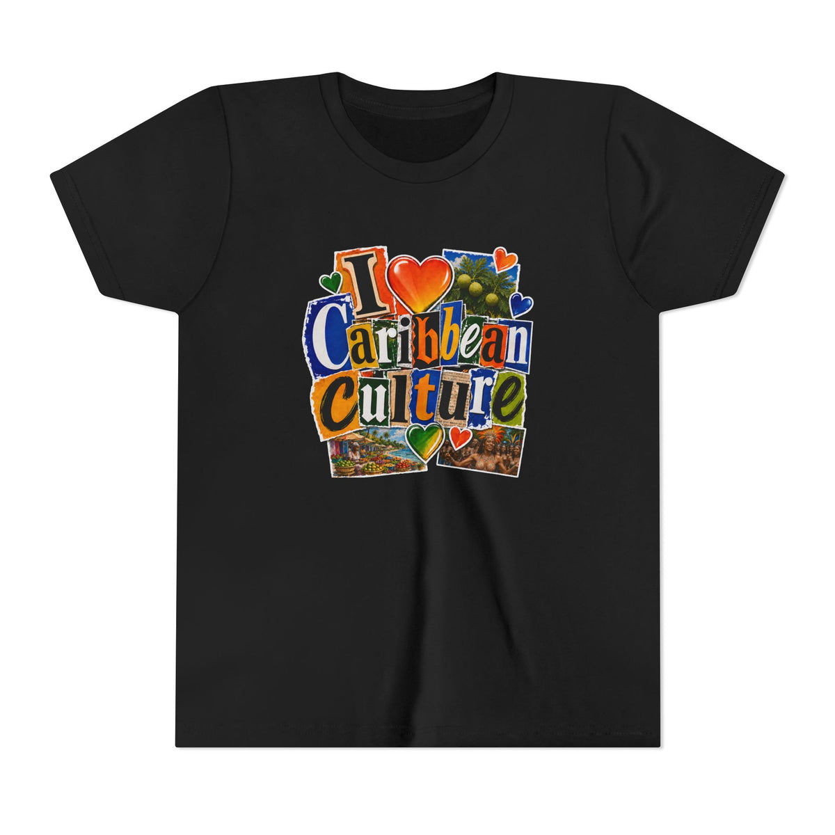 Youth Tee - "I  Caribbean Culture" Graphic Shirt (Caribbean Music, Food, Vibes)