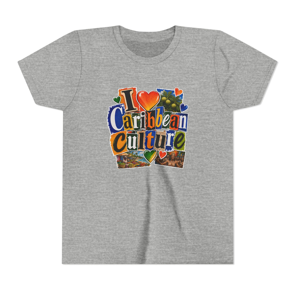 Youth Tee - "I  Caribbean Culture" Graphic Shirt (Caribbean Music, Food, Vibes)